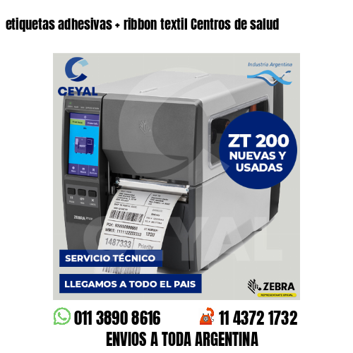 etiquetas adhesivas   ribbon textil Centros de salud