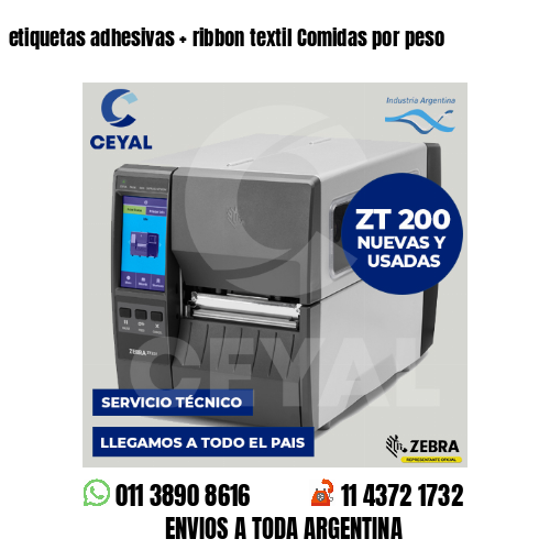 etiquetas adhesivas   ribbon textil Comidas por peso