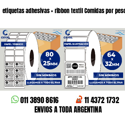 etiquetas adhesivas   ribbon textil Comidas por peso