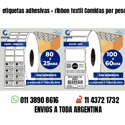 etiquetas adhesivas   ribbon textil Comidas por peso