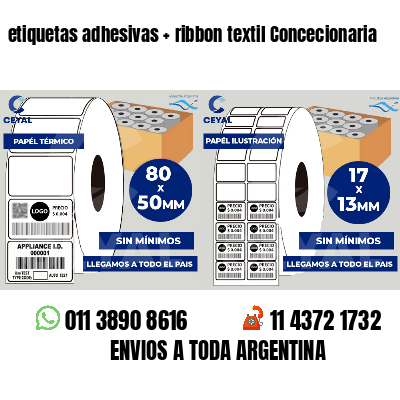 etiquetas adhesivas   ribbon textil Concecionaria