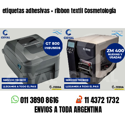 etiquetas adhesivas   ribbon textil Cosmetología