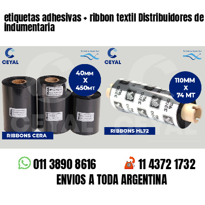 etiquetas adhesivas   ribbon textil Distribuidores de indumentaria