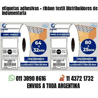 etiquetas adhesivas   ribbon textil Distribuidores de indumentaria