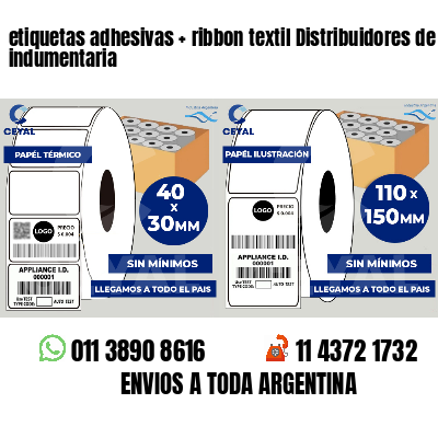 etiquetas adhesivas   ribbon textil Distribuidores de indumentaria