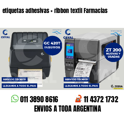 etiquetas adhesivas   ribbon textil Farmacias