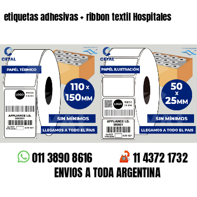 etiquetas adhesivas   ribbon textil Hospitales