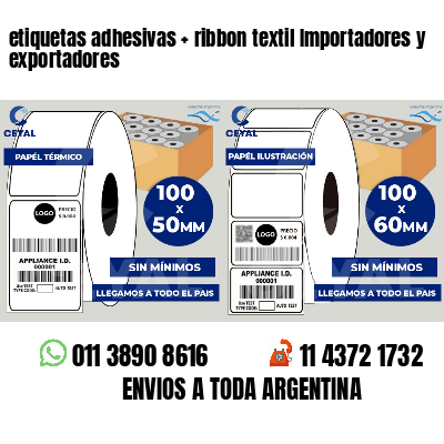 etiquetas adhesivas   ribbon textil Importadores y exportadores