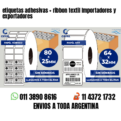 etiquetas adhesivas   ribbon textil Importadores y exportadores