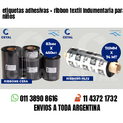 etiquetas adhesivas ribbon textil Indumentaria para niños