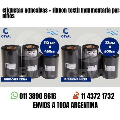 etiquetas adhesivas   ribbon textil Indumentaria para niños