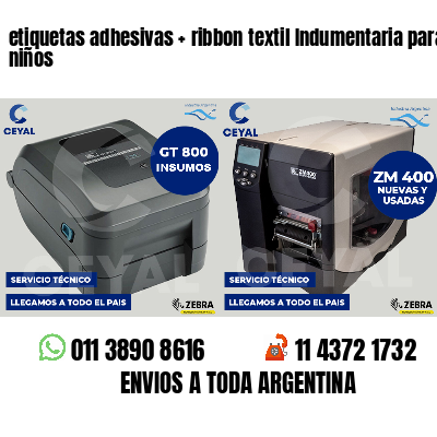 etiquetas adhesivas   ribbon textil Indumentaria para niños