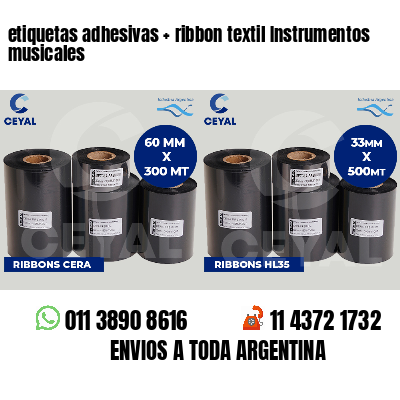 etiquetas adhesivas   ribbon textil Instrumentos musicales