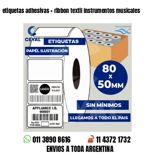 etiquetas adhesivas   ribbon textil Instrumentos musicales