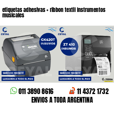 etiquetas adhesivas   ribbon textil Instrumentos musicales