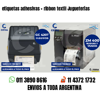 etiquetas adhesivas   ribbon textil Jugueterías
