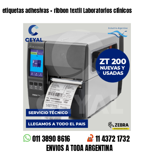 etiquetas adhesivas   ribbon textil Laboratorios clínicos