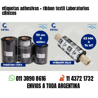 etiquetas adhesivas   ribbon textil Laboratorios clínicos