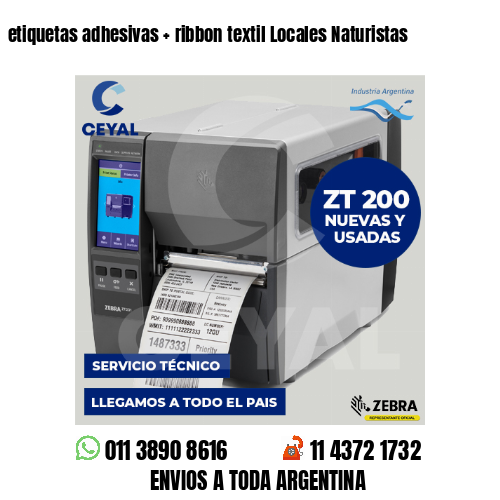 etiquetas adhesivas   ribbon textil Locales Naturistas