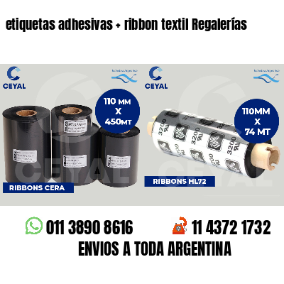 etiquetas adhesivas   ribbon textil Regalerías
