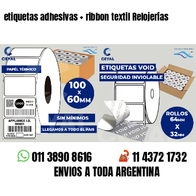 etiquetas adhesivas   ribbon textil Relojerías