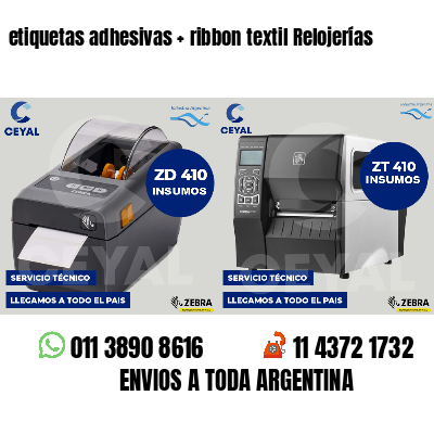 etiquetas adhesivas   ribbon textil Relojerías