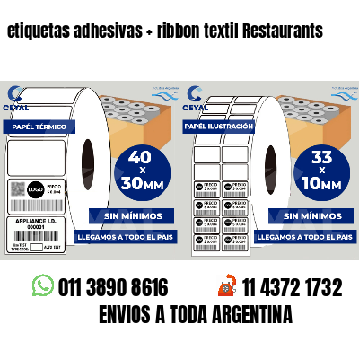 etiquetas adhesivas   ribbon textil Restaurants