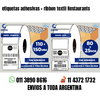 etiquetas adhesivas   ribbon textil Restaurants