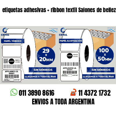 etiquetas adhesivas   ribbon textil Salones de belleza