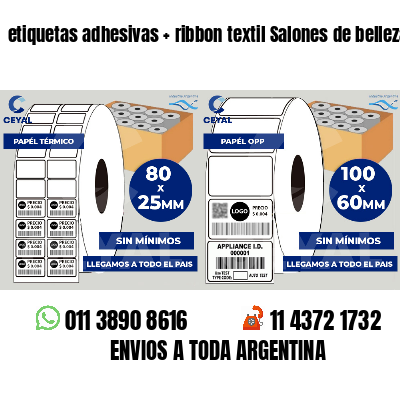 etiquetas adhesivas   ribbon textil Salones de belleza
