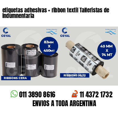 etiquetas adhesivas   ribbon textil Talleristas de indumnentaria