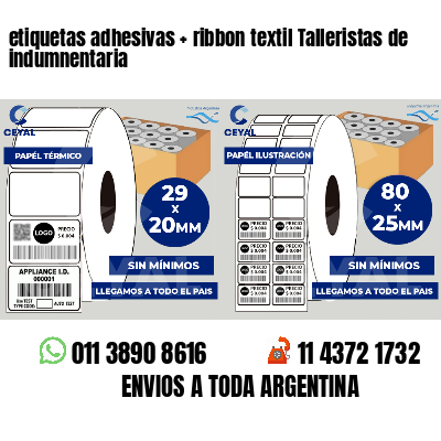 etiquetas adhesivas   ribbon textil Talleristas de indumnentaria