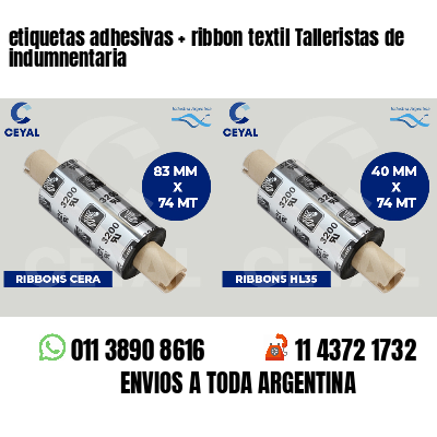 etiquetas adhesivas   ribbon textil Talleristas de indumnentaria