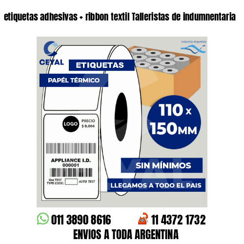 etiquetas adhesivas   ribbon textil Talleristas de indumnentaria
