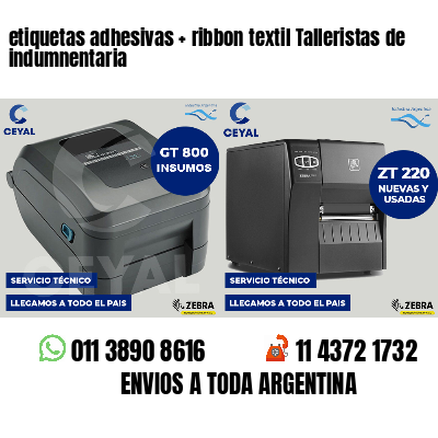 etiquetas adhesivas   ribbon textil Talleristas de indumnentaria