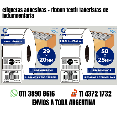 etiquetas adhesivas   ribbon textil Talleristas de indumnentaria