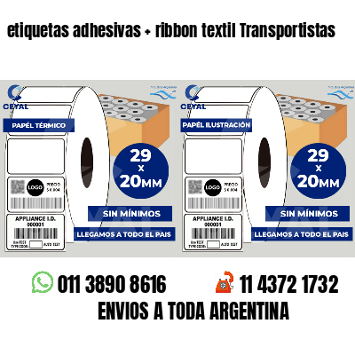 etiquetas adhesivas   ribbon textil Transportistas