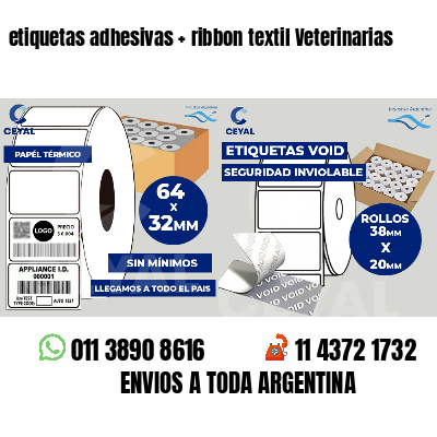 etiquetas adhesivas   ribbon textil Veterinarias