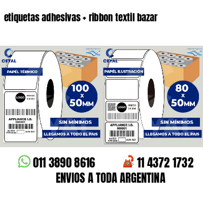 etiquetas adhesivas   ribbon textil bazar