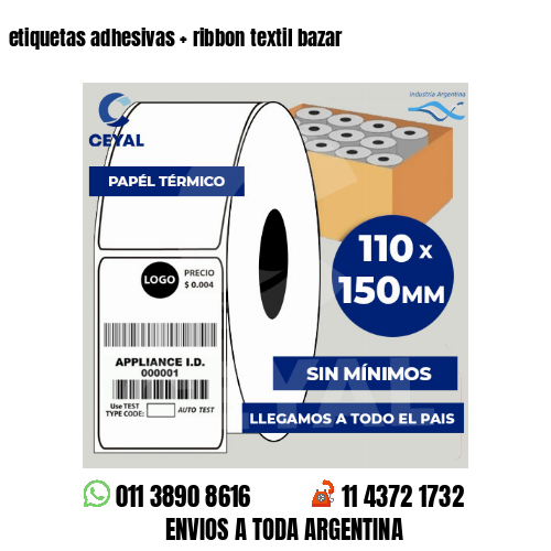 etiquetas adhesivas   ribbon textil bazar