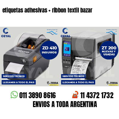 etiquetas adhesivas   ribbon textil bazar