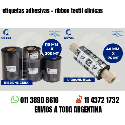 etiquetas adhesivas   ribbon textil clinicas