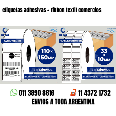 etiquetas adhesivas   ribbon textil comercios