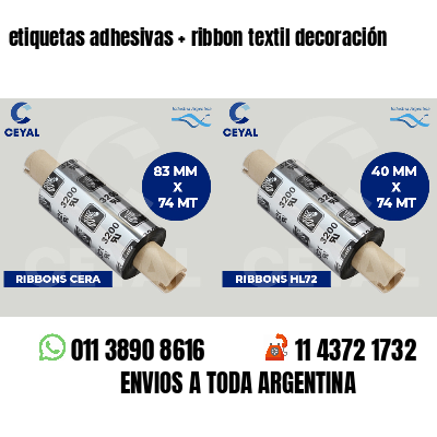etiquetas adhesivas   ribbon textil decoración