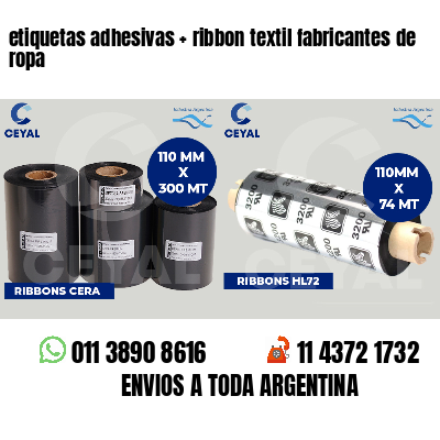 etiquetas adhesivas   ribbon textil fabricantes de ropa