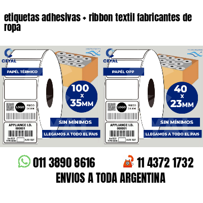 etiquetas adhesivas   ribbon textil fabricantes de ropa