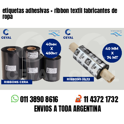 etiquetas adhesivas   ribbon textil fabricantes de ropa