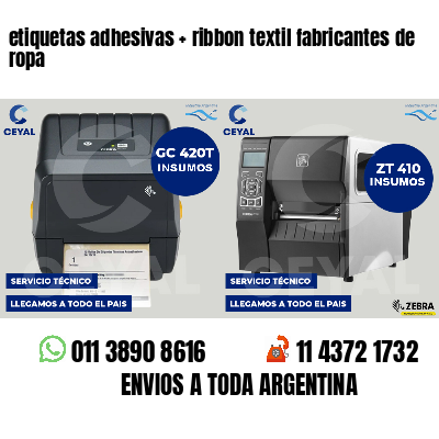etiquetas adhesivas   ribbon textil fabricantes de ropa
