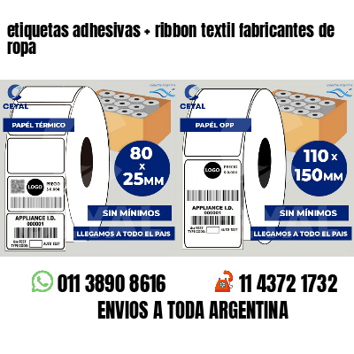 etiquetas adhesivas   ribbon textil fabricantes de ropa