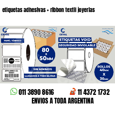 etiquetas adhesivas   ribbon textil joyerias